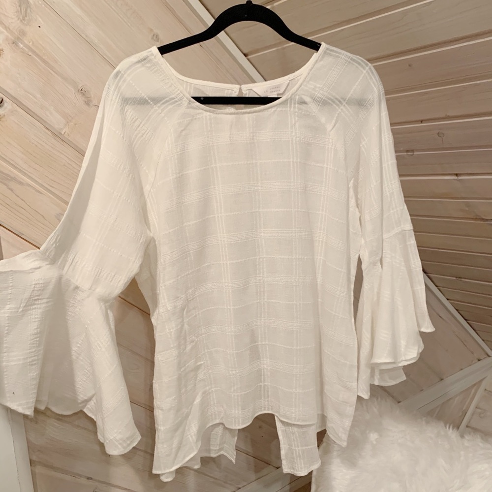 Lauren Conrad White Flared Long Sleeve Sweater